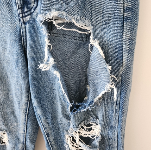Brandy Melville Distressed High Waist Jeans Blue 28 - Picture 3 of 5